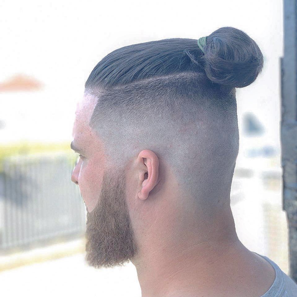 man bun haircut hairstyle